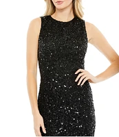 Mac Duggal Sleeveless Sequin Trumpet Midi Dress