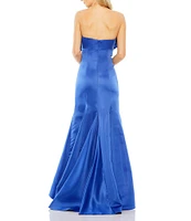 Mac Duggal Strapless Sleeveless Bow Bodice Mermaid Gown