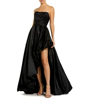 Mac Duggal Strapless Sleeveless Ruched Asymmetrical Bubble Hem Gown