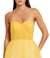 Mac Duggal Sweetheart Neckline Fitted Bodice Strapless Ombre Tulle Ballgown