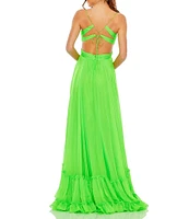 Mac Duggal Sweetheart Ruffle Tiered Cut Out Gown