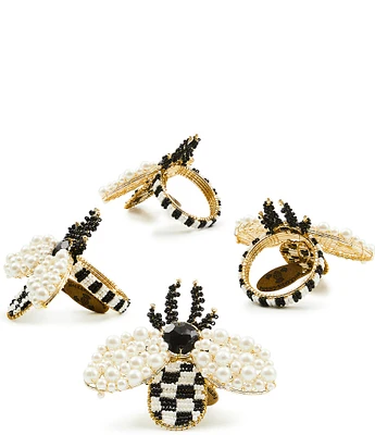 MacKenzie-Childs Bee Napkin Rings, Set of 4