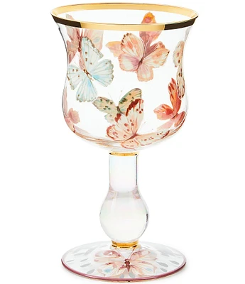 MacKenzie-Childs Butterfly Hill Wine Glass