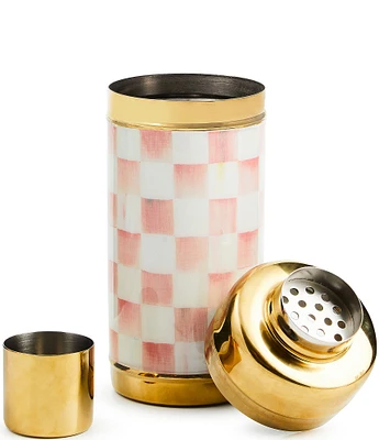 MacKenzie-Childs Check 3260 Gold-Tone Cocktail Shaker