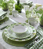 MacKenzie-Childs Check Faux Leather Round Placemat