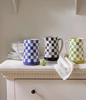 MacKenzie-Childs Check Stoneware Pitcher, 1.75 Qt.