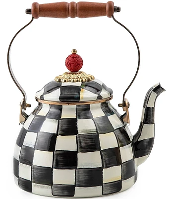 MacKenzie-Childs Courtly Check® Enamel -Quart Tea Kettle