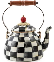 MacKenzie-Childs Courtly Check® Enamel -Quart Tea Kettle