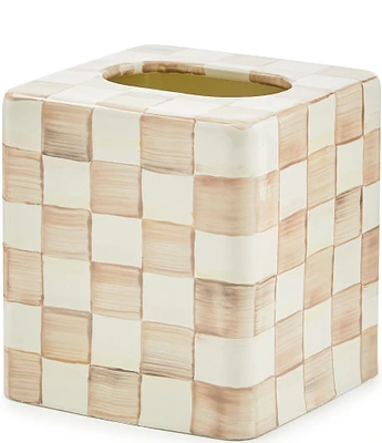 MacKenzie-Childs Check Enamel Boutique Tissue Box Cover