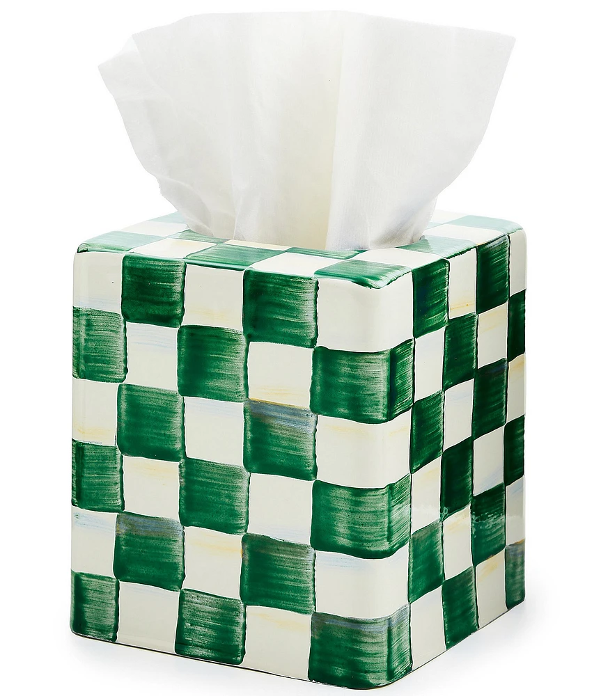 MacKenzie-Childs Check Enamel Boutique Tissue Box Cover