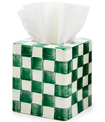 MacKenzie-Childs Check Enamel Boutique Tissue Box Cover