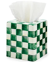 MacKenzie-Childs Check Enamel Boutique Tissue Box Cover