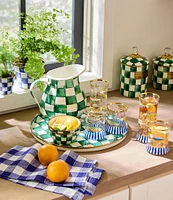 MacKenzie-Childs Check Enamel Round Tray