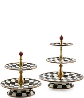 MacKenzie-Childs Courtly Check® Enamel Two Tier Sweet Stand