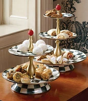 MacKenzie-Childs Courtly Check® Enamel Two Tier Sweet Stand