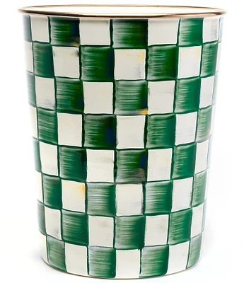 MacKenzie-Childs Check Enamel Waste Bin