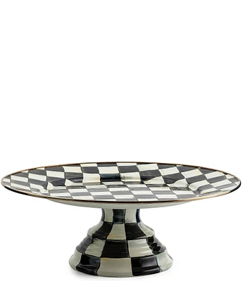 MacKenzie-Childs Check Enamel Pedestal Platter