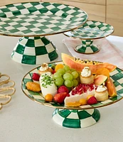 MacKenzie-Childs Check Enamel Pedestal Platter