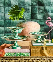 MacKenzie-Childs Check Enamel Pedestal Platter