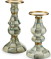 MacKenzie-Childs Check Enamel Pillar Candlestick