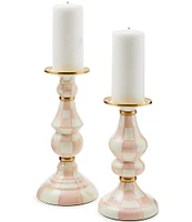 MacKenzie-Childs Medium Check Enamel Pillar Candlestick