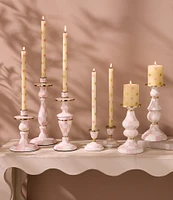 MacKenzie-Childs Medium Check Enamel Pillar Candlestick