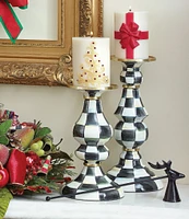 MacKenzie-Childs Medium Check Enamel Pillar Candlestick
