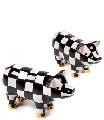 MacKenzie-Childs Courtly Check® Pig Salt & Pepper Set