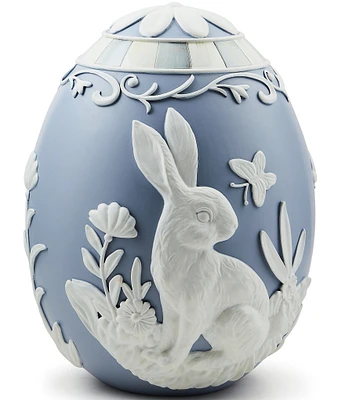 MacKenzie-Childs Easter Collection Cameo Large Pale Blue Egg Figurine