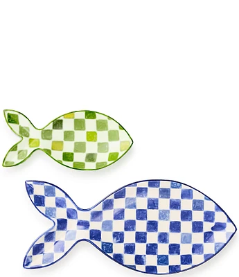 MacKenzie-Childs Go Fish Serving Platters, Set of 2