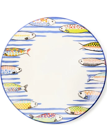 MacKenzie-Childs Go Fish Stoneware Dinner Plate