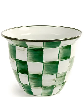 MacKenzie-Childs Check Enamel Large Flower Pot