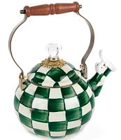 MacKenzie-Childs Check Enamel Whistling Tea Kettle, 2 Qt.