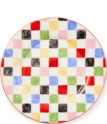 MacKenzie-Childs Multi-Color Check Round Platter, 13.25#double;