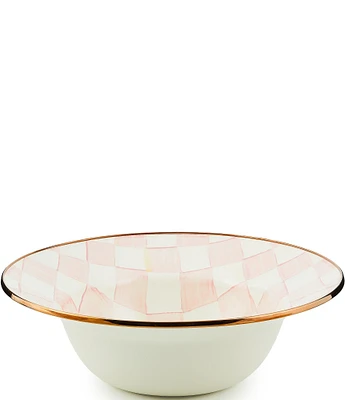 MacKenzie-Childs Rosy Check Enamel 12#double; Serving Bowl