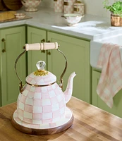 MacKenzie-Childs Check Enamel Tea Kettle, 2 Qt.