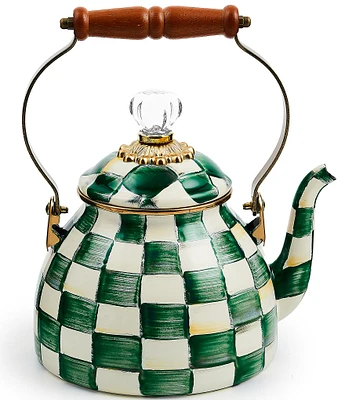 MacKenzie-Childs Check Enamel Tea Kettle, 2 Qt.
