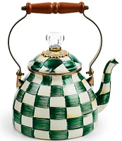 MacKenzie-Childs Check Enamel Tea Kettle, 2 Qt.