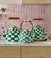 MacKenzie-Childs Check Enamel Tea Kettle, 2 Qt.