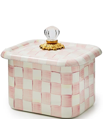 MacKenzie-Childs Check Enamel Glass Knob Recipe Box