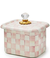MacKenzie-Childs Check Enamel Glass Knob Recipe Box