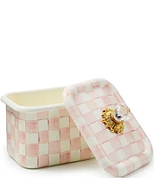 MacKenzie-Childs Check Enamel Glass Knob Recipe Box