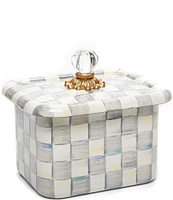 MacKenzie-Childs Check Enamel Glass Knob Recipe Box