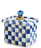MacKenzie-Childs Check Enamel Glass Knob Recipe Box