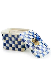 MacKenzie-Childs Check Enamel Glass Knob Recipe Box