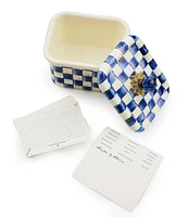 MacKenzie-Childs Check Enamel Glass Knob Recipe Box