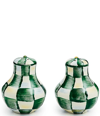 MacKenzie-Childs Check Enamel Salt & Pepper Shaker Set