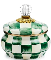 MacKenzie-Childs Check Enamel Squashed Pot Canister