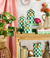 MacKenzie-Childs Check Enamel Utensil Holder