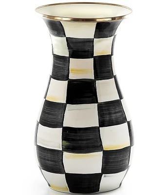 MacKenzie-Childs Check Tall Enamel Vase